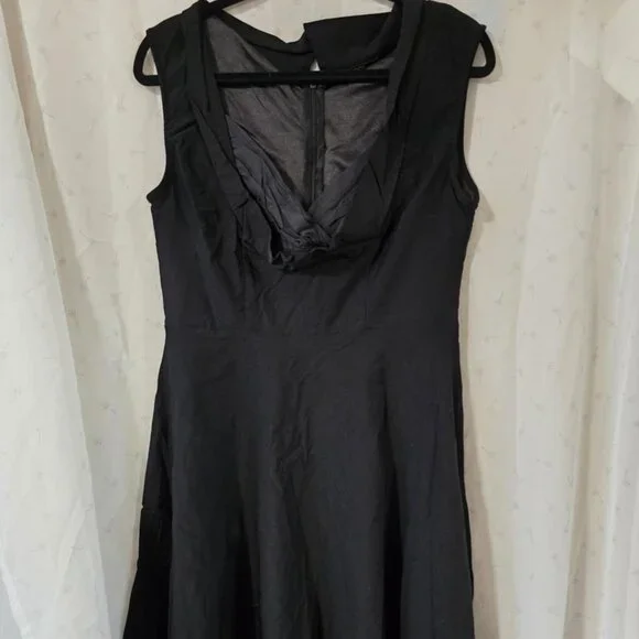 black summer dress mini BABEYOND Retro Gingham Swing Dress, 1950s Dress, Black / White, M